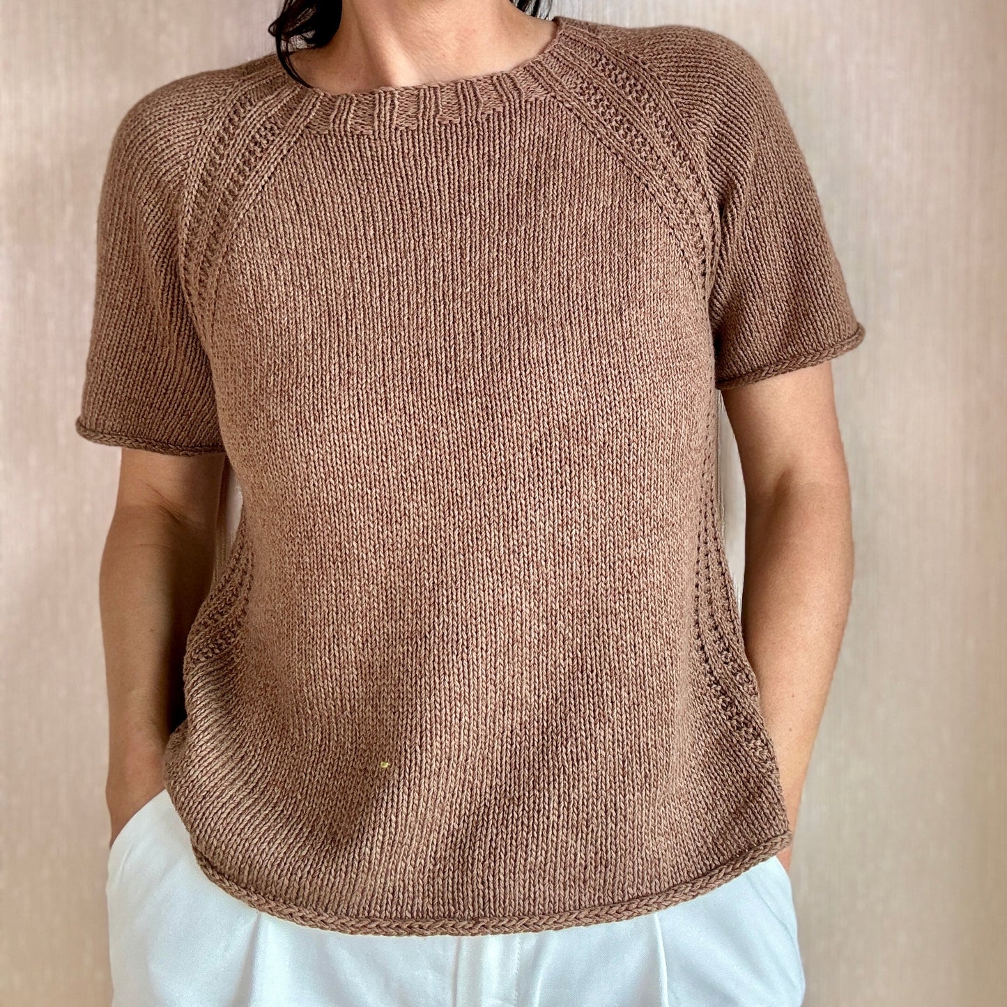 Front view of a woman wearing the Mellow Mood Top