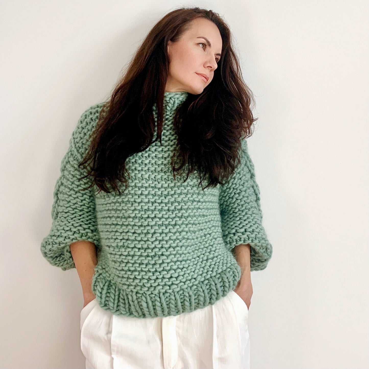 Julia Piro wearing the Fern Sweater