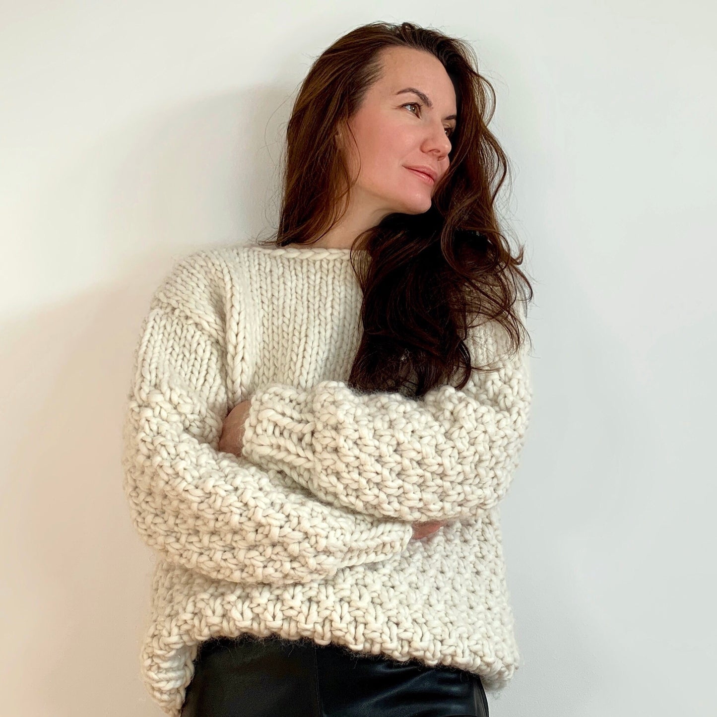 Julia Piro wearing the Frosty Sweater